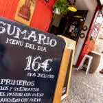 Precio del menú del día en un restaurante de Toledo
