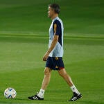 El entrenador de la selección española de fútbol Luis Enrique dirige el entrenamiento de este viernes en Doha, Catar. EFE/JuanJo Martín