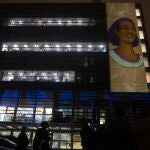 Vista de la fachada del edificio de la Conselleria de Interior con motivo del Día Internacional para la eliminación de la Violencia Machista, durante la comparecencia de la consejera de Igualdad y Feminismos del Gobierno de la Generalitat, Tània Verge, y el conseller de Interior, Joan Ignasi Elena, que hacen balance de los primeros meses de funcionamiento del Plan de Acción contra las violencias sexuales en los entornos de ocio, este lunes en Barcelona