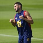 Koke, en un entrenamiento de la selección