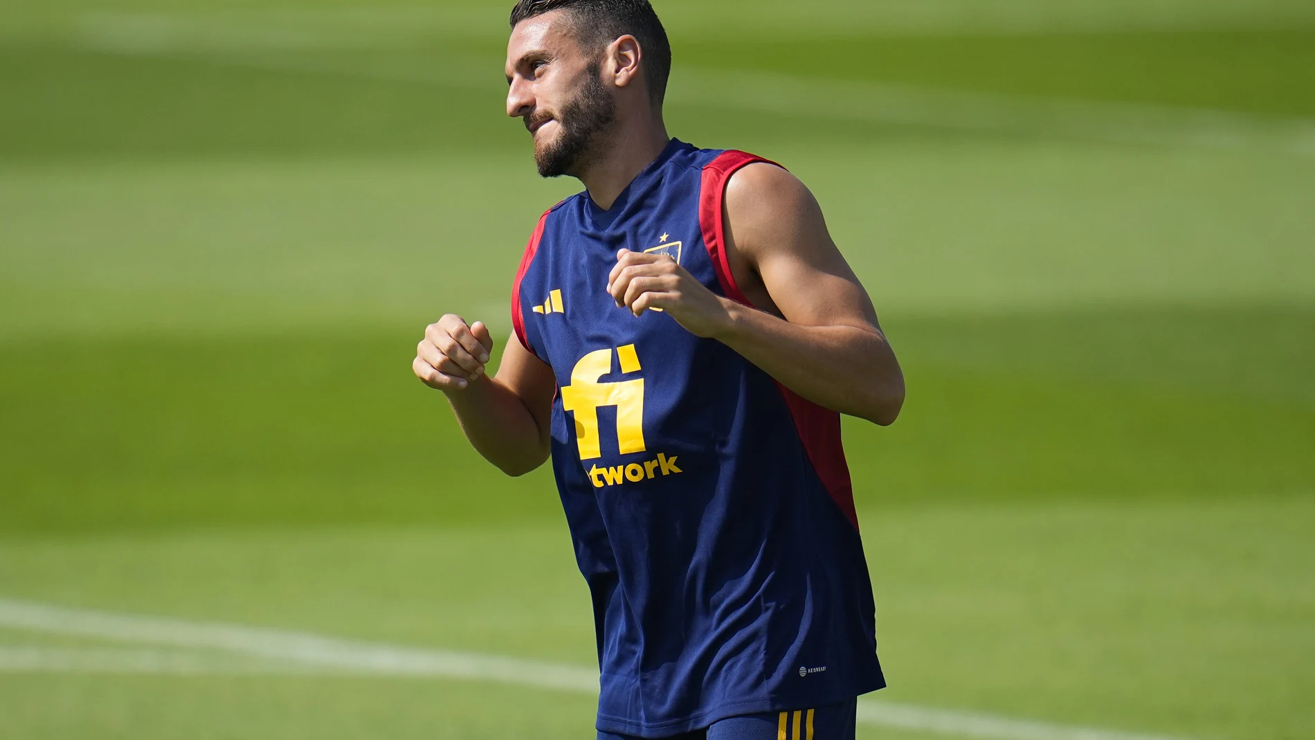 Koke, en un entrenamiento de la selección