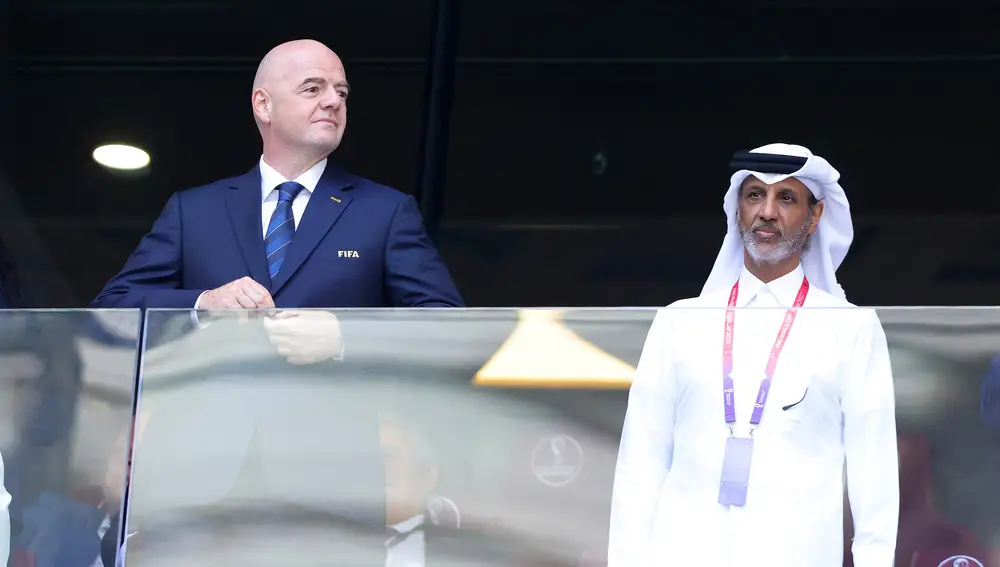 Giovanni Infantino durante el encuentro entre Argentina y Arabia Saudí