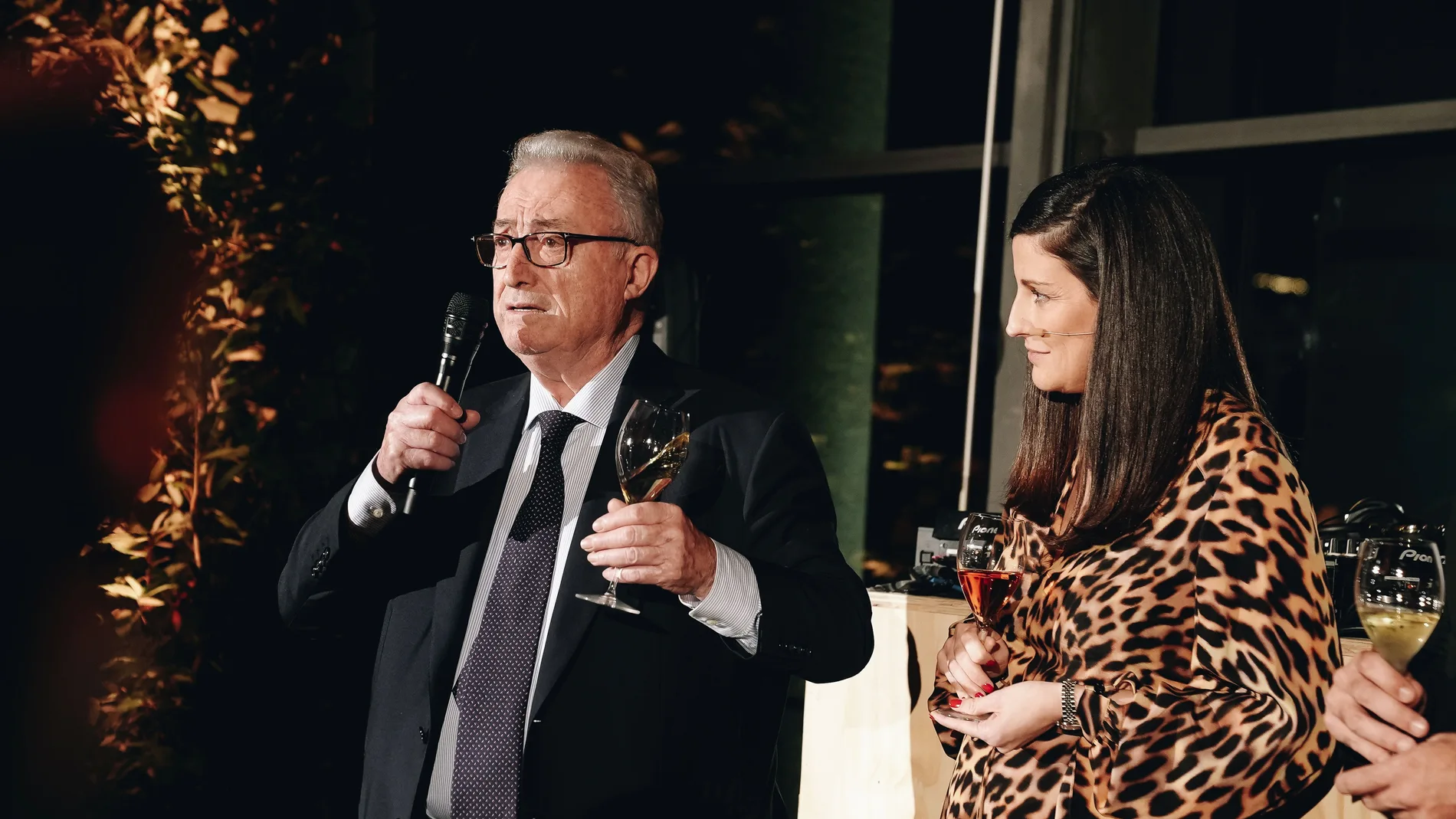 Joan Juvé y su hija Meritxell durante el acto