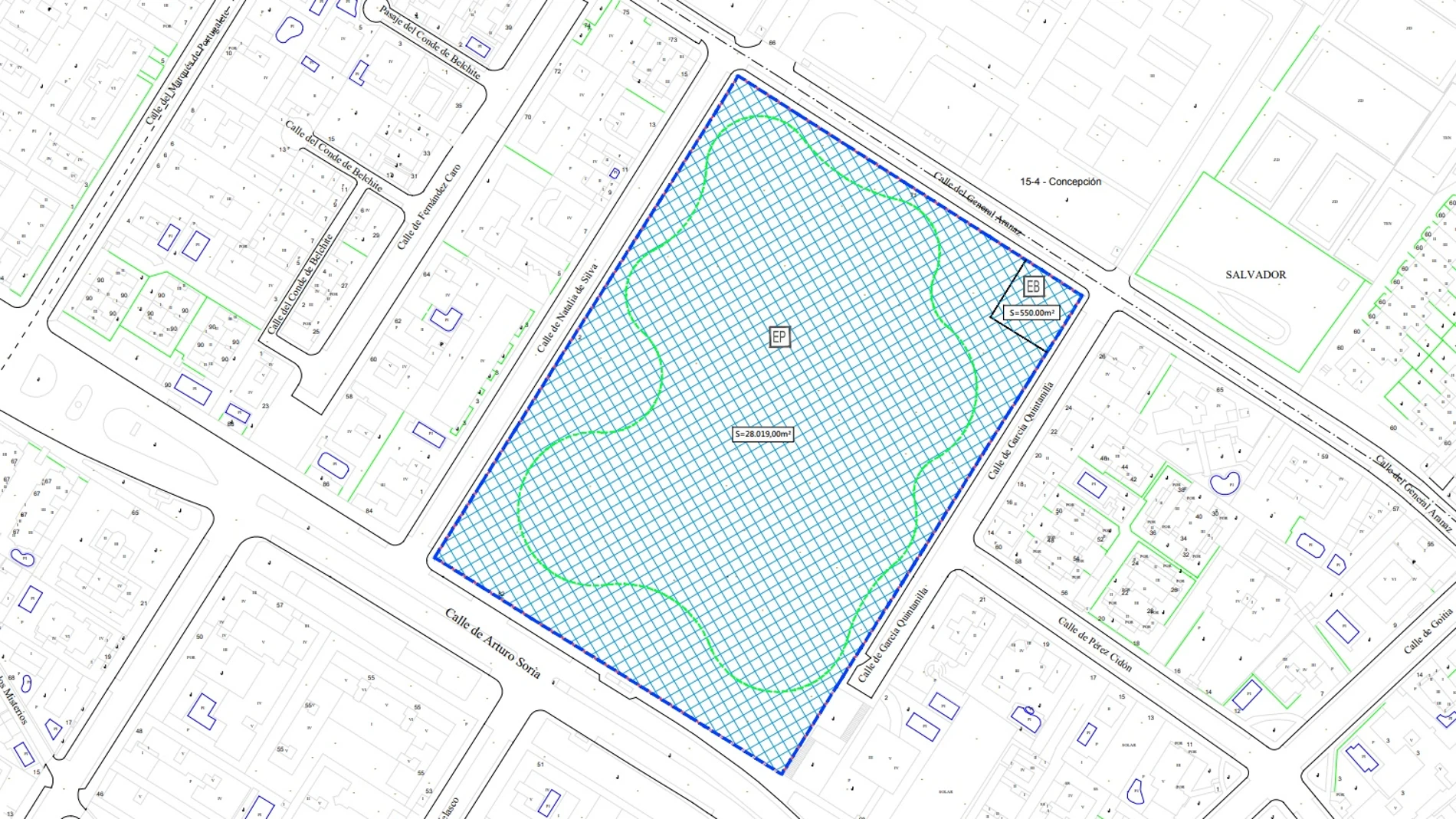 Plano de los terrenos del Hospital del Aire