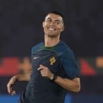 Cristiano Ronaldo en uno de sus últimos entrenamientos con Portugal