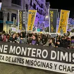 Manifestación convocada por el movimiento feminista de Madrid pidiendo la dimisión de Irene Montero