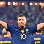 Kylian Mbappé, en la celebración de un gol con Francia