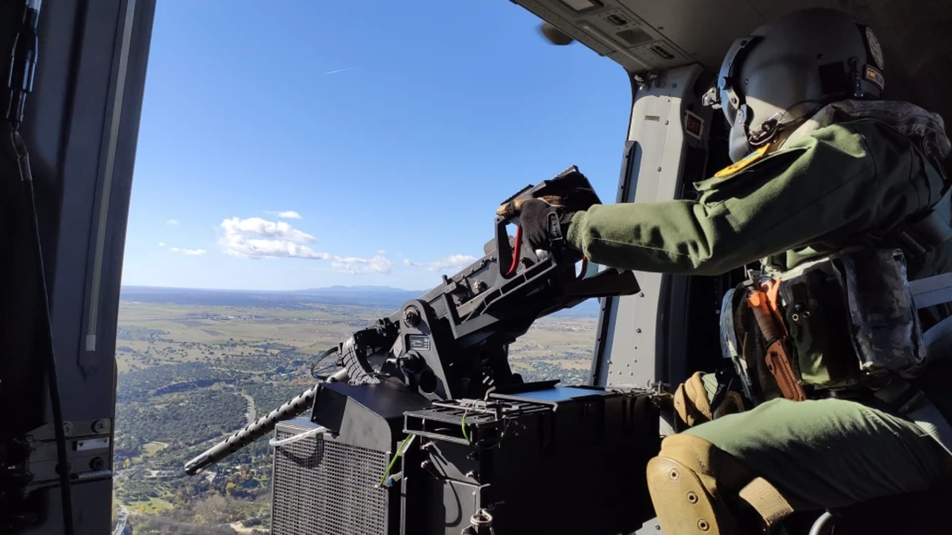 Imágenes del NH-90 durante el acto con periodistas