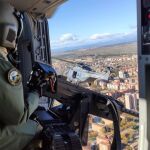 Imágenes del NH-90 durante el acto con periodistas