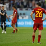 Pedri se lamenta después de la derrota ante Japón