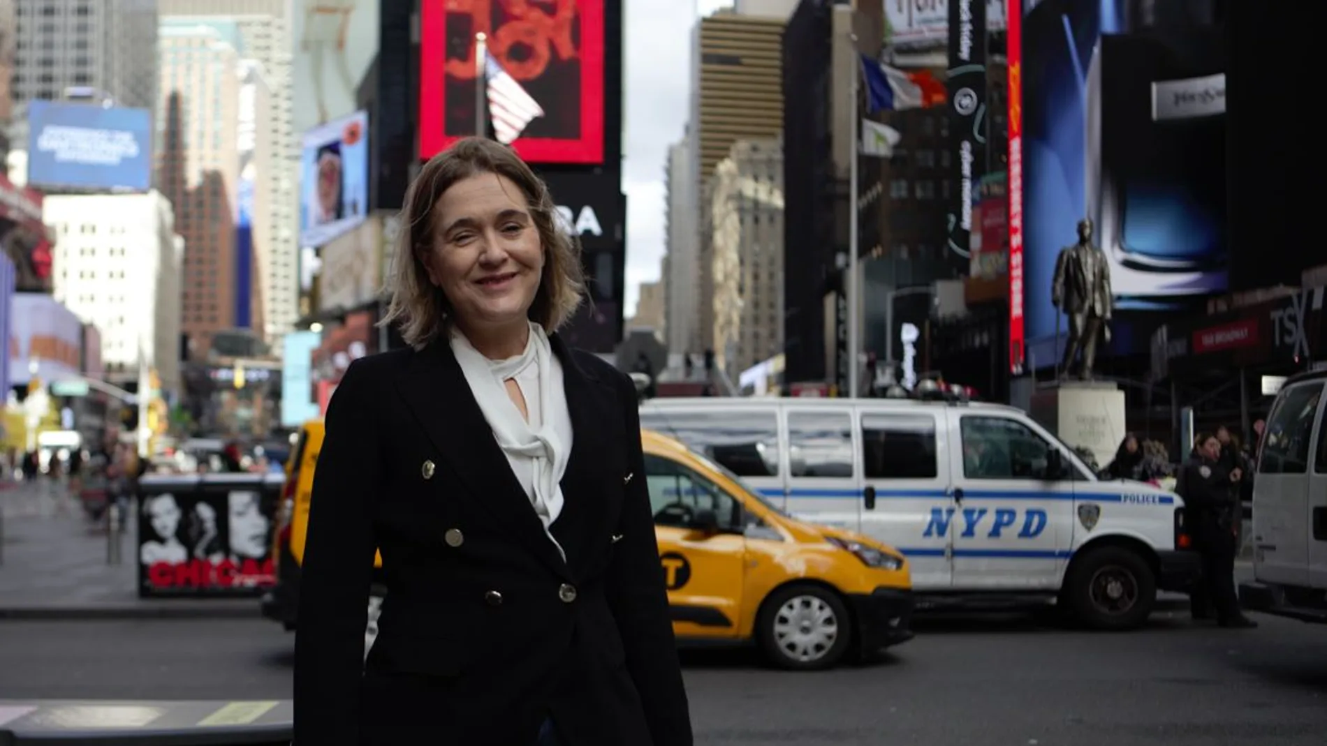 La consejera Rivera de la Cruz, esta semana, en Times Square (Nueva York)