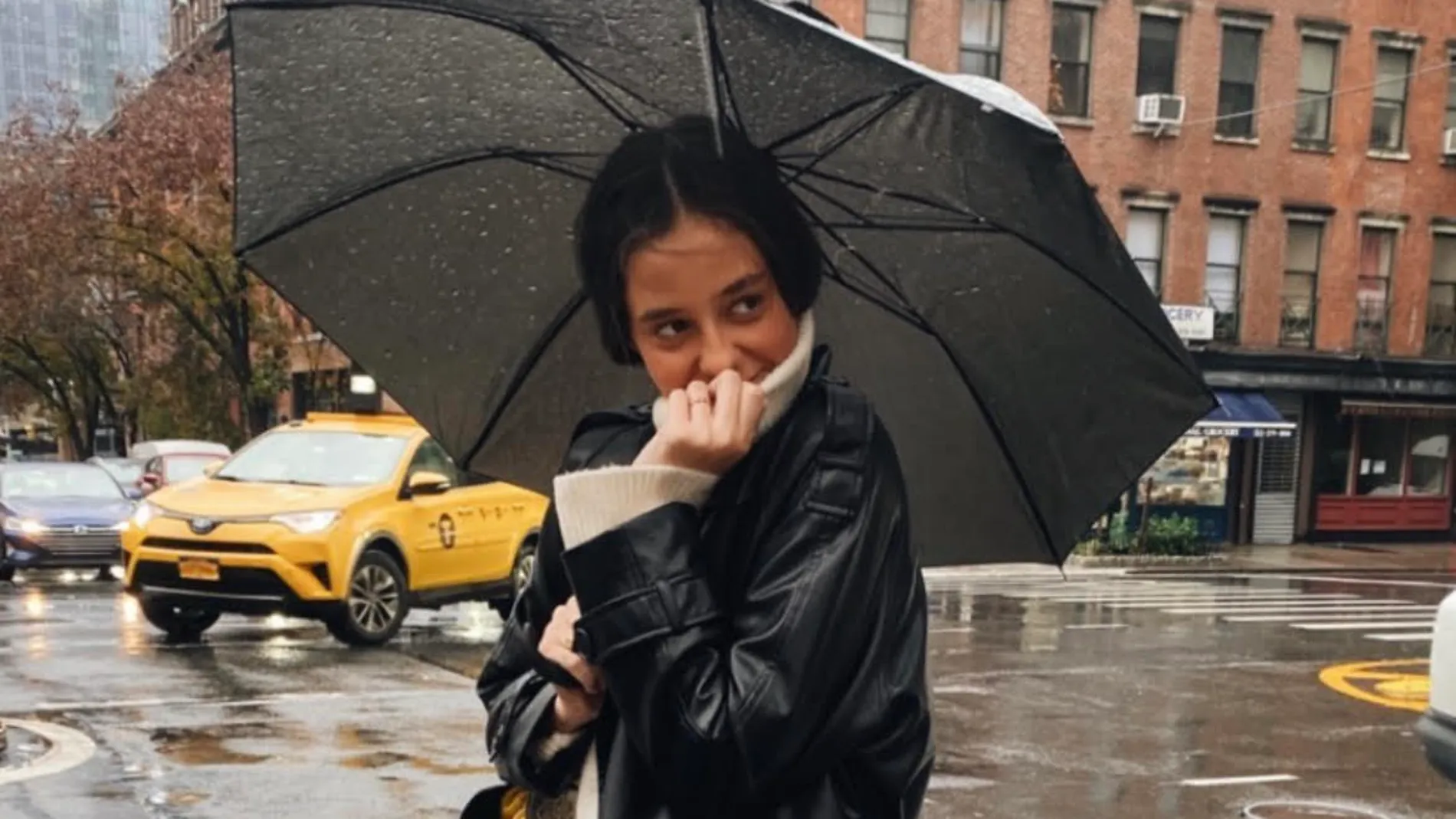Victoria Federica bajo la lluvia de Nueva York.