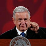 El presidente de México, Andrés Manuel López Obrador, durante su rueda de prensa diaria