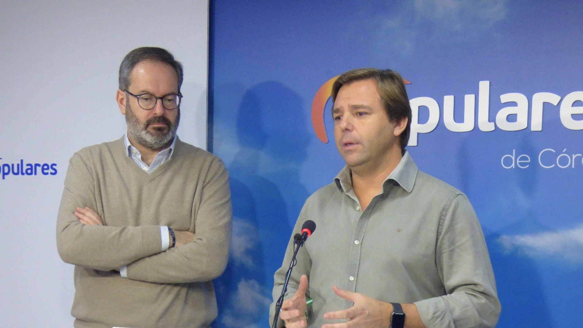 El secretario general del PP-A, Antonio Repullo, durante una rueda de prensa en Córdoba