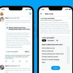 Calificando como útil una Nota de la Comunidad en la app de Twitter.