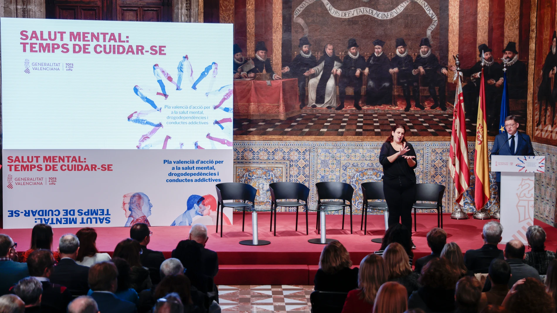 El presidente de la Generalitat, Ximo Puig, presenta el plan Valenciano de Acción en Salud Mental, Drogodependencias y Conductas Adictivas, centrado en los jóvenes, las mujeres y los colectivos más vulnerables