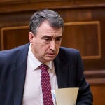 El diputado del PNV, Aitor Esteban, durante una sesión plenaria, en el Congreso de los Diputados.