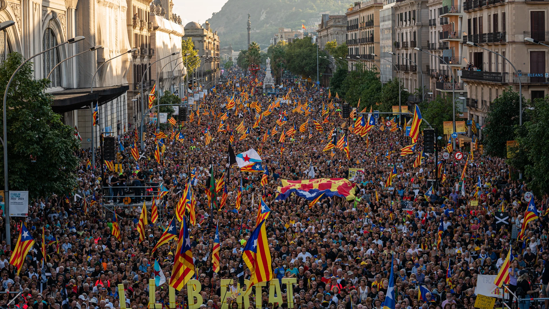 Manifestación independentista a favor de la Diada
