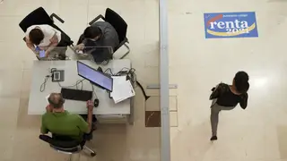 Vista de la sede de la Agencia Tributaria en su sede de Guzmán el Bueno en Madrid Vista de la sede de la Agencia Tributaria en su sede de Guzmán el Bueno en Madrid