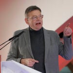 El presidente de la Comunidad Valenciana, Ximo Puig durante la presentación de los candidatos socialistas para las elecciones municipales de 2023 durante un acto celebrado este sábado en el Museo de las Ciencias Príncipe Felipe en Valencia. EFE/Juan Carlos Cárdenas