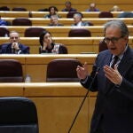 El ministro de Universidades, Joan Subirats, durante una sesión de control al Gobierno en el Senado