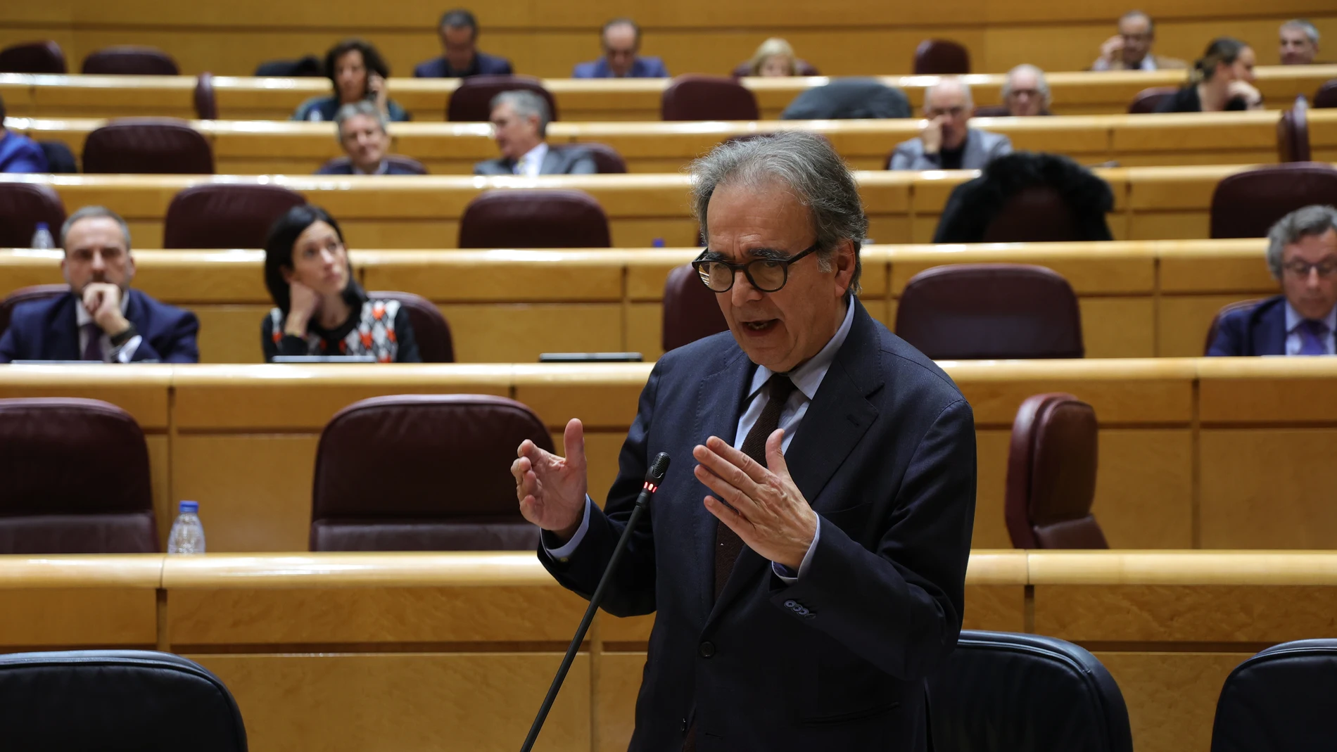 El ministro de Universidades, Joan Subirats, durante una sesión de control al Gobierno en el Senado
