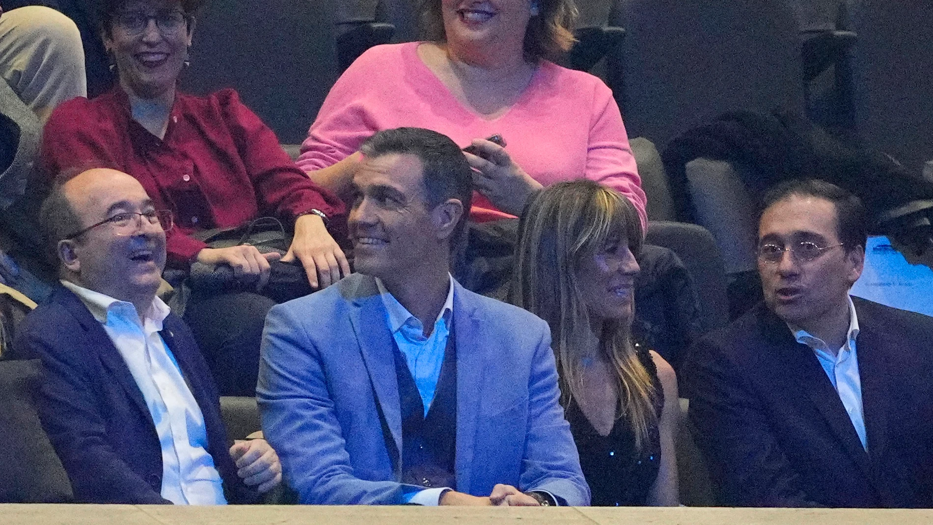 Miquel Iceta, Pedro Sánchez, Begoña Gómez y José Manuel Albares