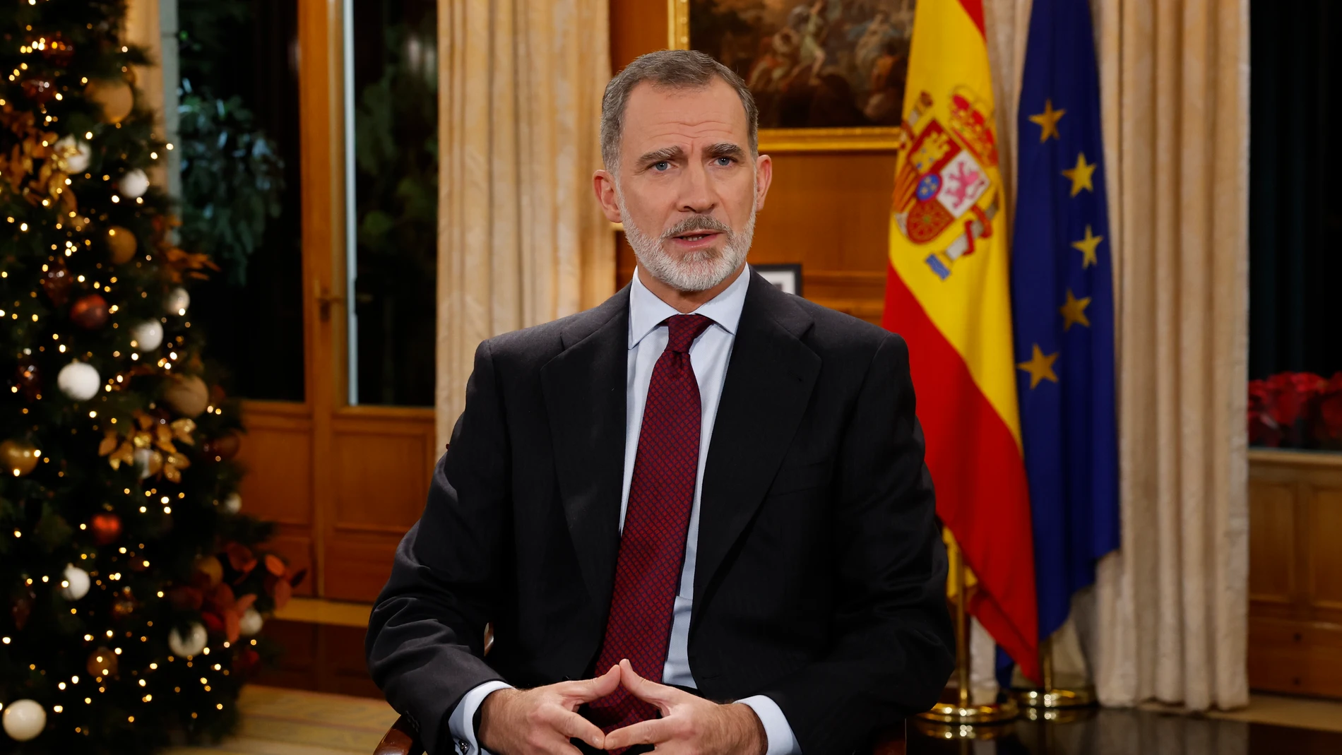 El rey Felipe VI pronuncia su tradicional discurso de Nochebuena