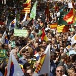 Manifestación en Barcelona para reclamar que el castellano también sea lengua vehicular en Cataluña