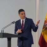 Pedro Sánchez, durante la rueda de prensa