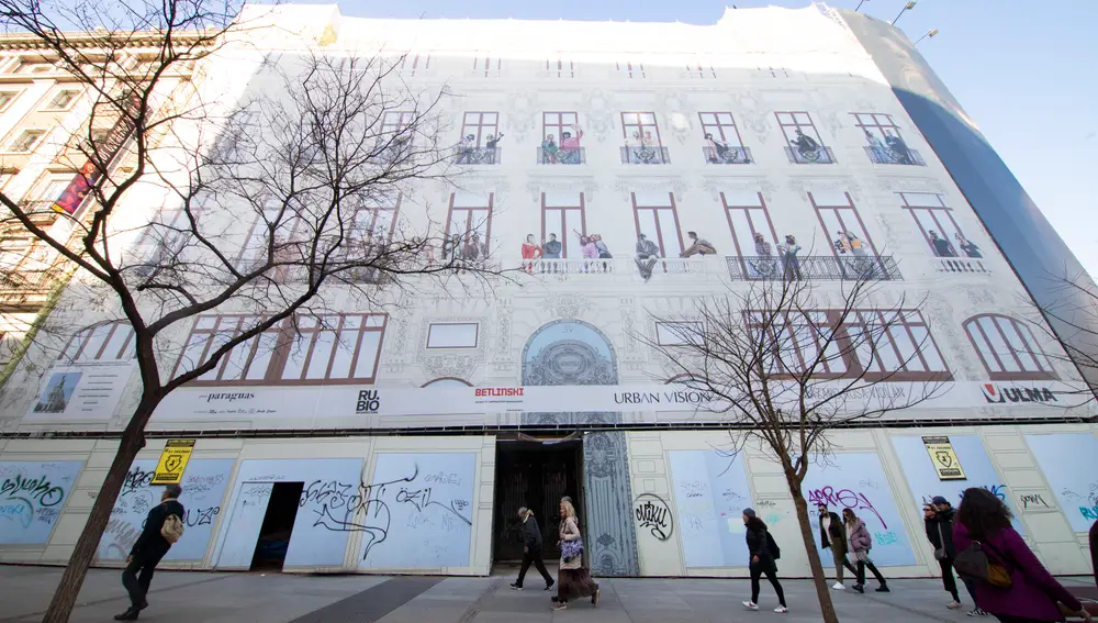 Lateral del futuro Hotel Metrópolis, en el 39 de la calle Alcalá