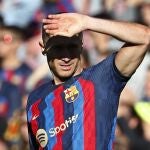Lewandowski, durante un partido con el Barcelona