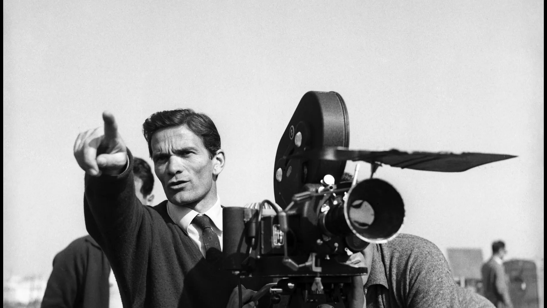 Pasolini durante el rodaje de "La Ricotta"