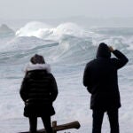 Vista del temporal el domingo pasado en Meirás (Valdoviño).