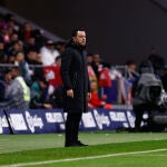 Xavi Hernandez, head coach of FC Barcelona, looks on during the spanish league, La Liga Santander, football match played between Atletico de Madrid and FC Barcelona at Civitas Metropolitano stadium on January 08, 2023, in Madrid, Spain.AFP7 08/01/2023 ONLY FOR USE IN SPAIN