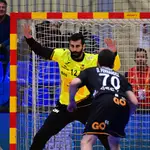 Rodrigo Corrales, portero de la selección española de balonmano