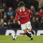 Facundo Pellistri con el Manchester United.