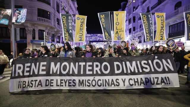 Manifestación contra la polémica ley del "solo sí es sí" de Irene Montero