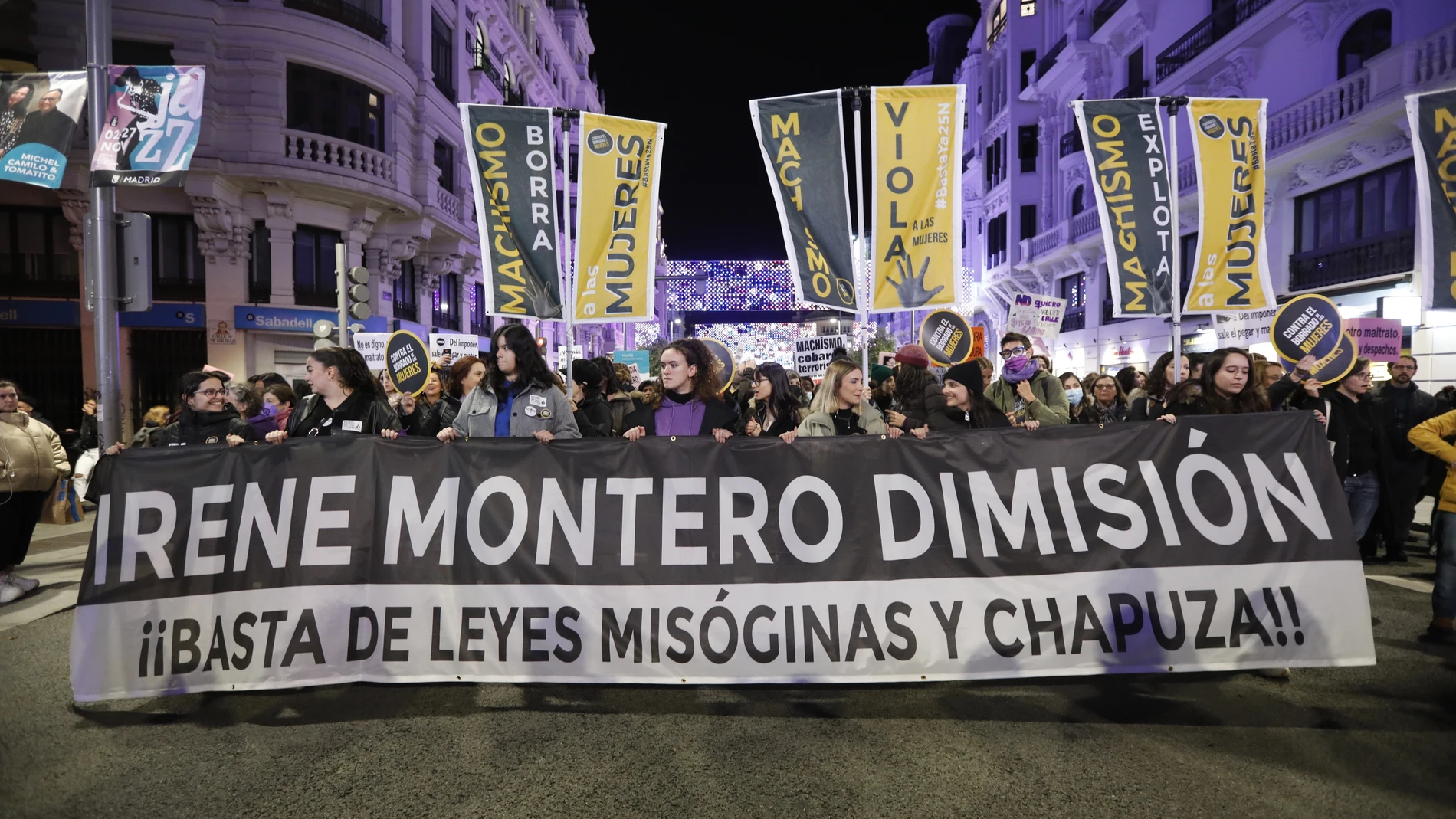 Manifestación contra la polémica ley del "solo sí es sí" de Irene Montero