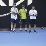 Nadal, en una sesión de entrenamiento en la Rod Laver Arena