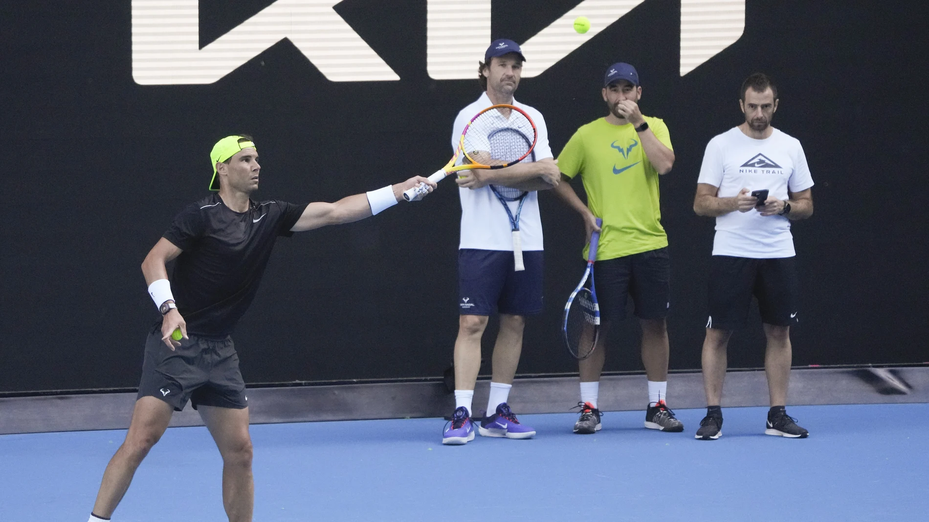 Nadal, en una sesión de entrenamiento en la Rod Laver Arena