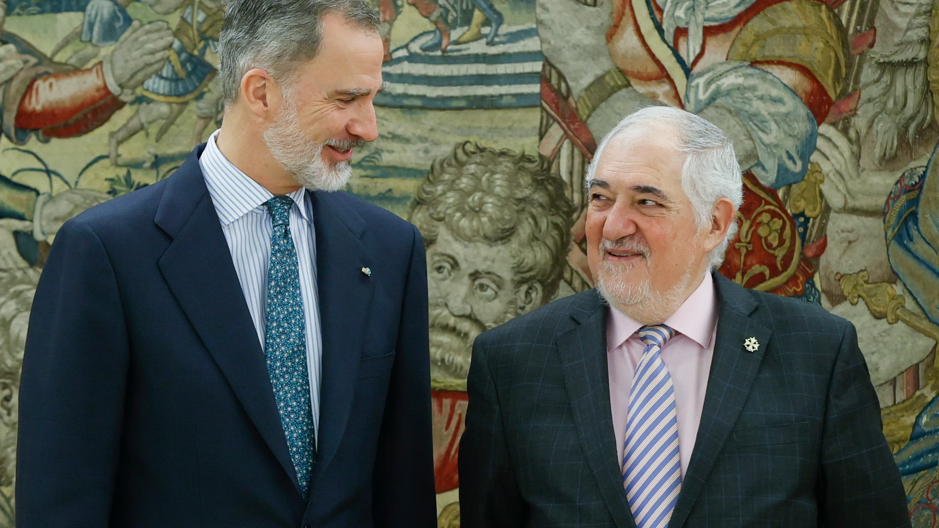 Felipe VI ha recibido hoy en audiencia en el Palacio de la Zarzuela al nuevo presidente del Tribunal Constitucional, Cándido Conde-Pumpido