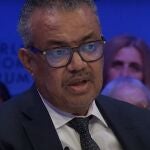El director general de la Organización Mundial de la Salud (OMS), Tedros Adhanom Ghebreyesus, en el Foro Económico Mundial de Davos (Suiza)
