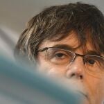 El ex presidente de la Generalitat Carles Puigdemont, en una rueda de prensa en Bruselas