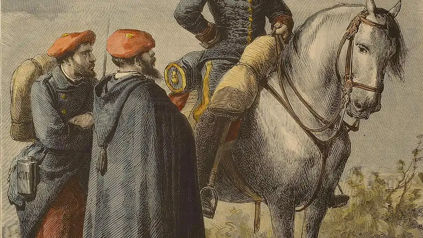 Representación de Charles Lewis Gruneisen, a caballo