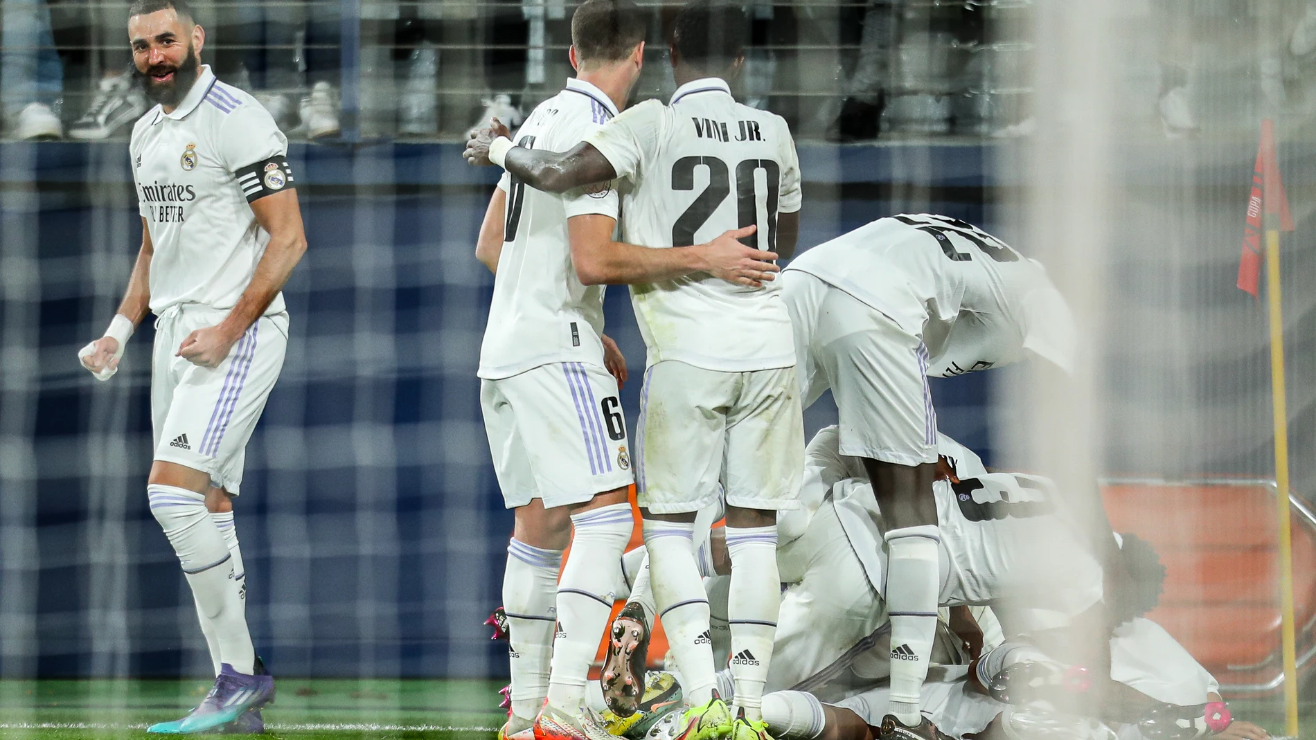 El Real Madrid celebrando el gol de Dani Ceballos