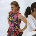 Tonya Harding y Nancy Kerrigan, durante un entrenamiento en Lillehammer