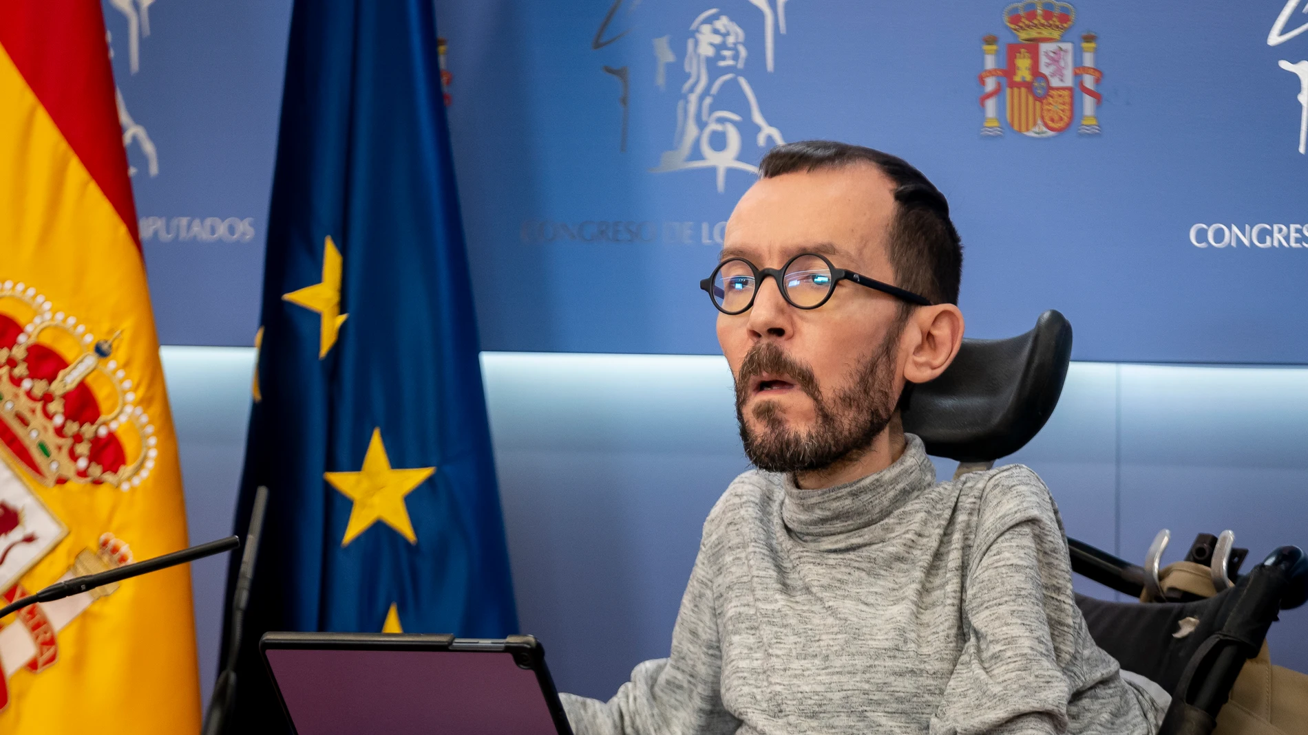 El portavoz de Unidas Podemos en el Congreso, Pablo Echenique