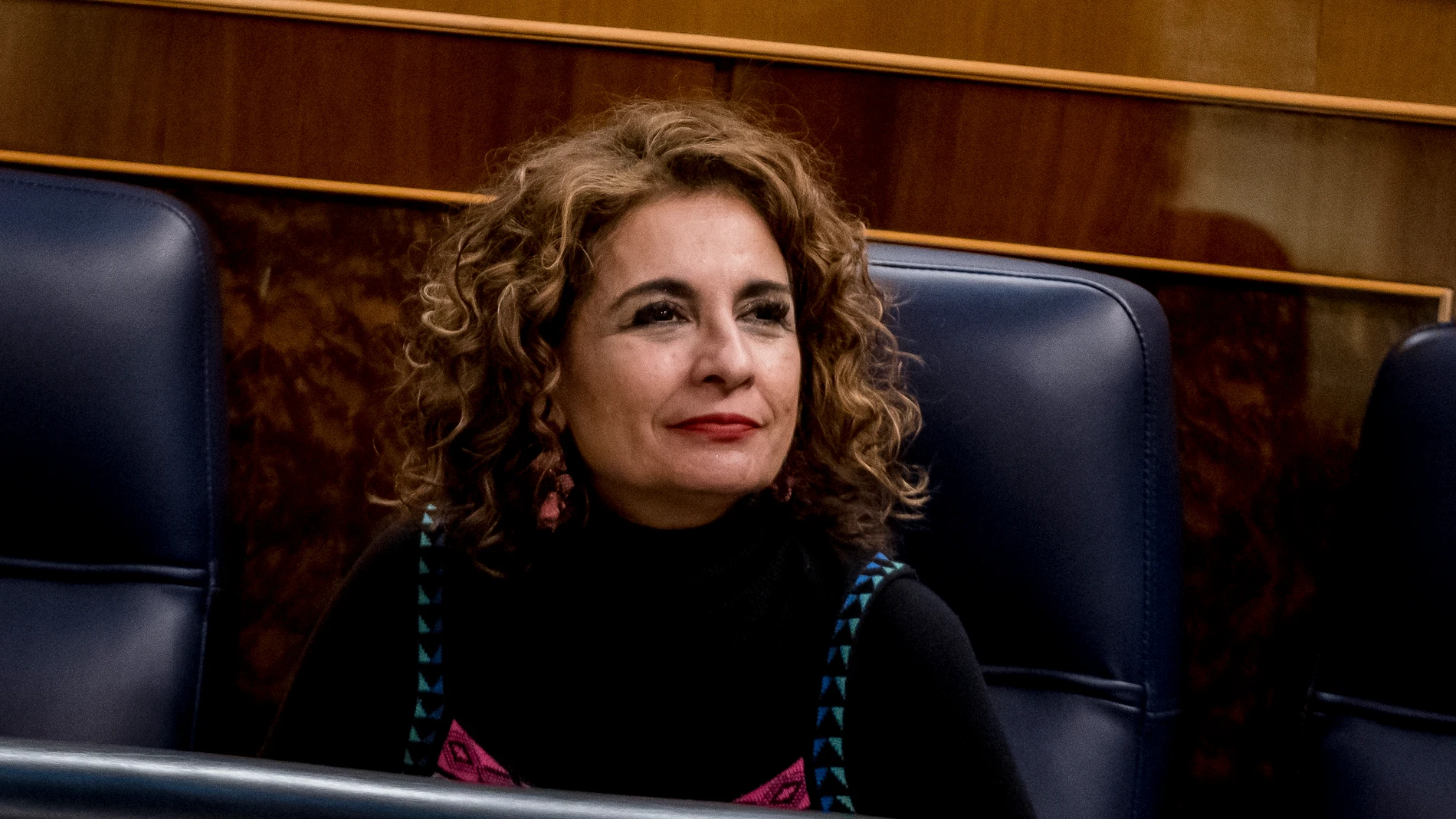 La ministra de Hacienda y Función Pública, María Jesús Montero, durante una sesión plenaria en el Congreso
