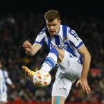 Alexander Sorloth, en un partido de esta temporada con la Real Sociedad